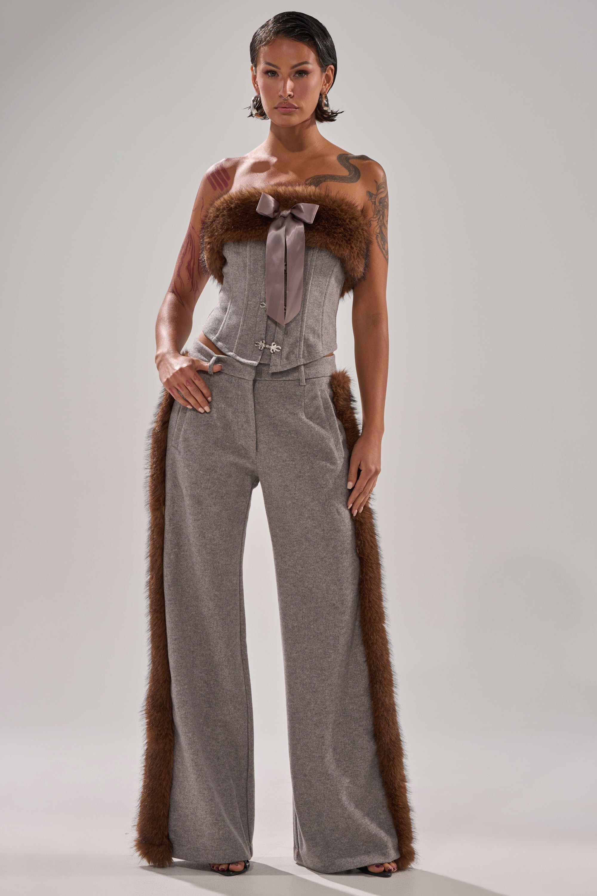HALLE FUR TRIM CORSET