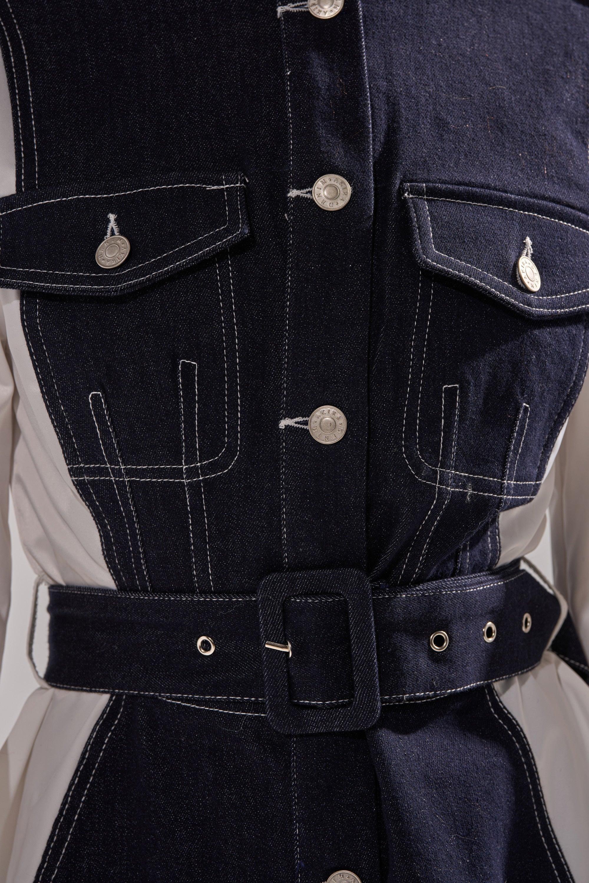DIANA DENIM AND POPLIN BUTTON DOWN