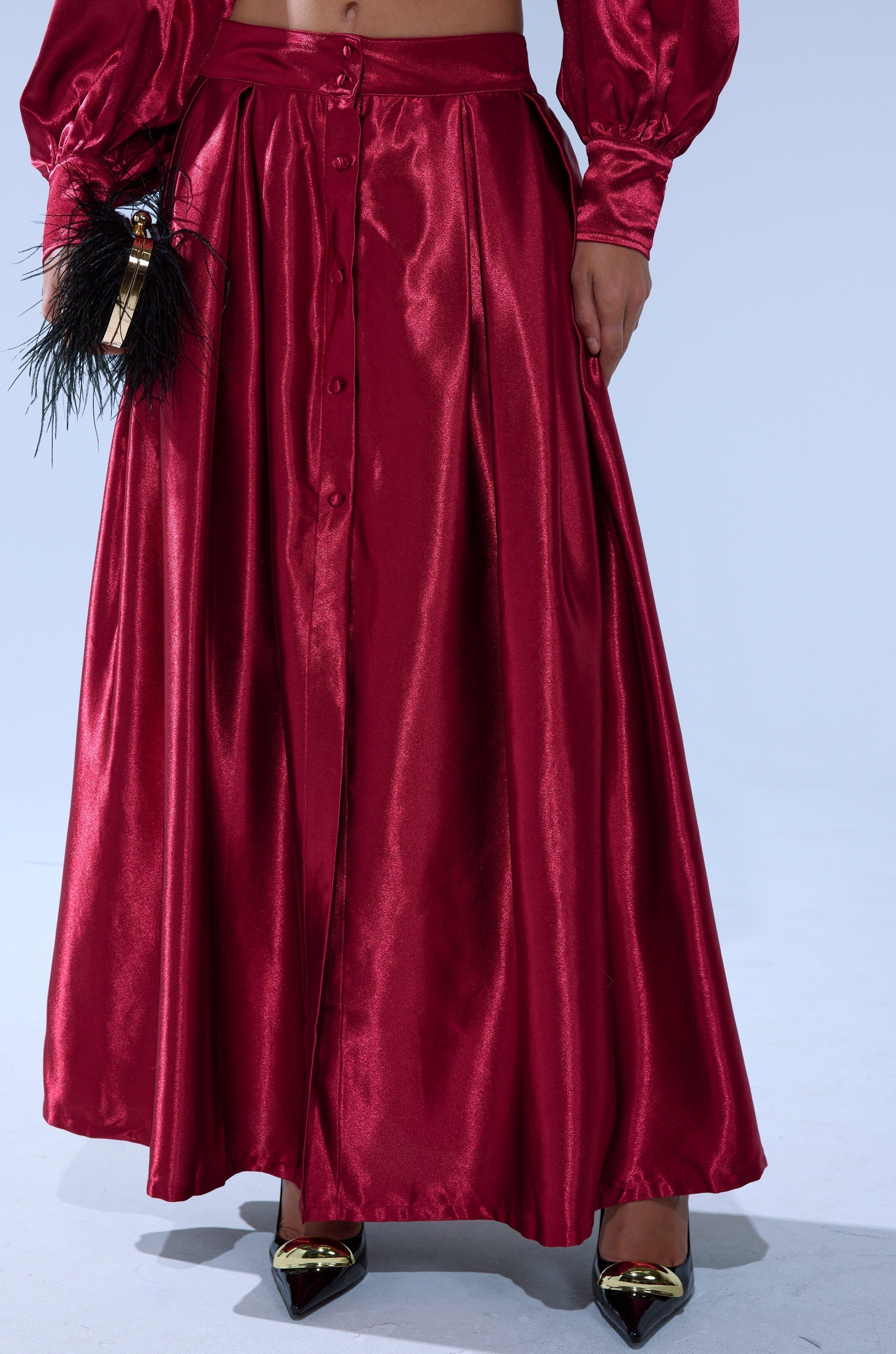 CANDICE SATIN MAXI SKIRT