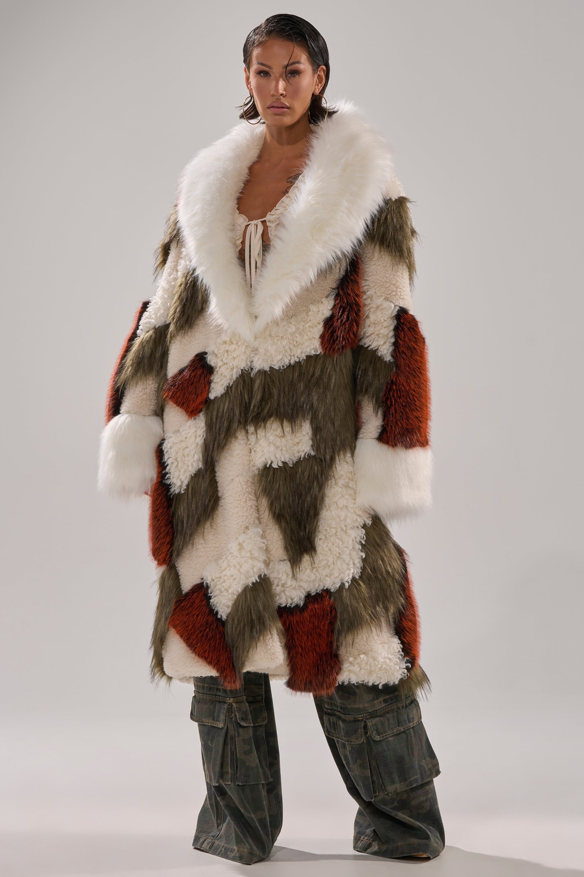 FLEUR PATCHWORK FAUX FUR