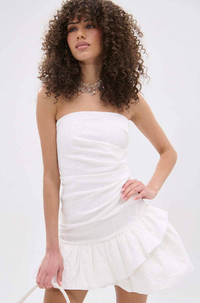 GARDEN PARTY MINI DRESS IN WHITE