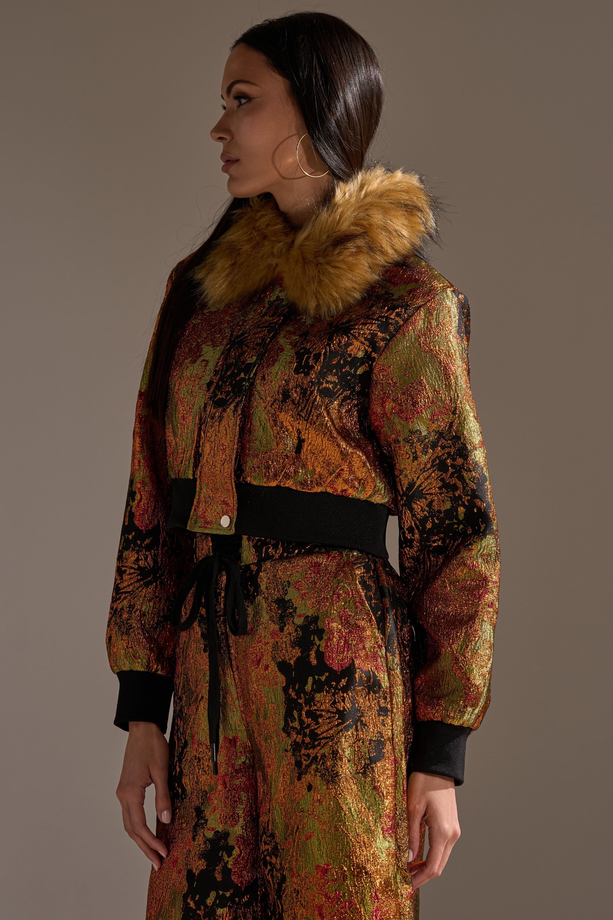 TWIN FLAME BROCADE BOMBER
