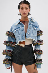 STACKED TAPESTRY DENIM JACKET