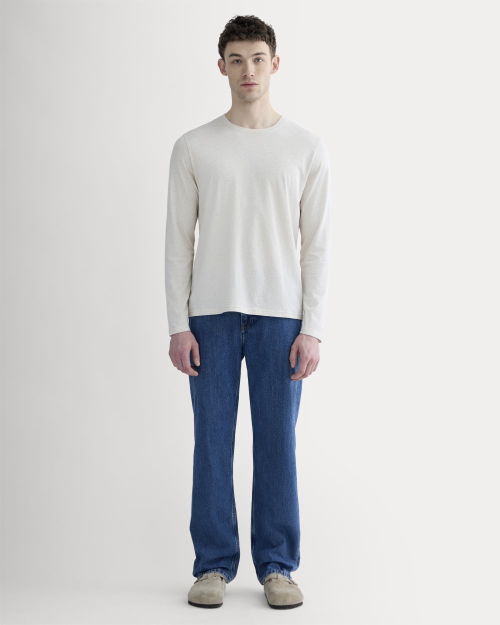 The Essential Organic Long-Sleeve Tee | Heathered Oat