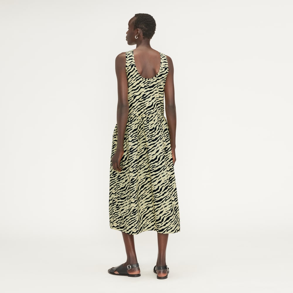 The Poplin Summer Dress | Pale Yellow Tiger Stripe