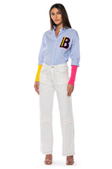 ADDY HARDWARE EMBELLISHED RELAXED FIT JEANS