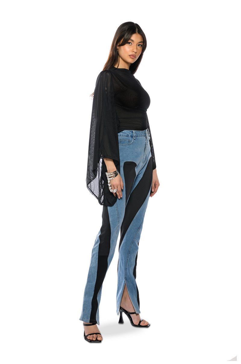 ADORE BELL SLEEVE MESH TOP