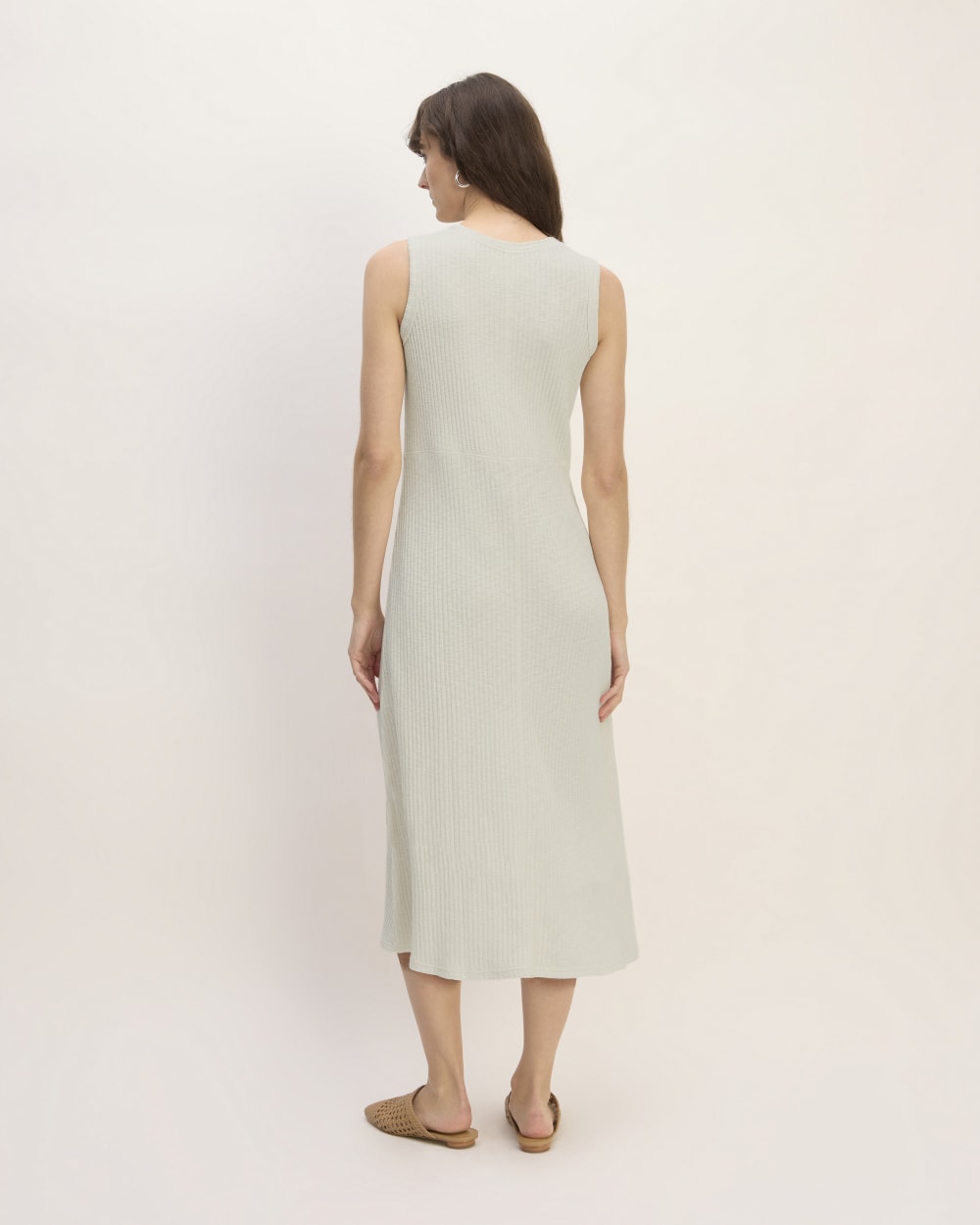The Rib-Knit A-Line Tank Dress | Bone