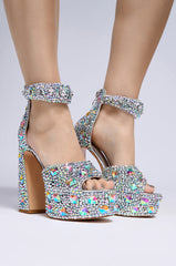 AZALEA WANG AMORIE MULTI EMBELLISHED PLATFORM SANDAL