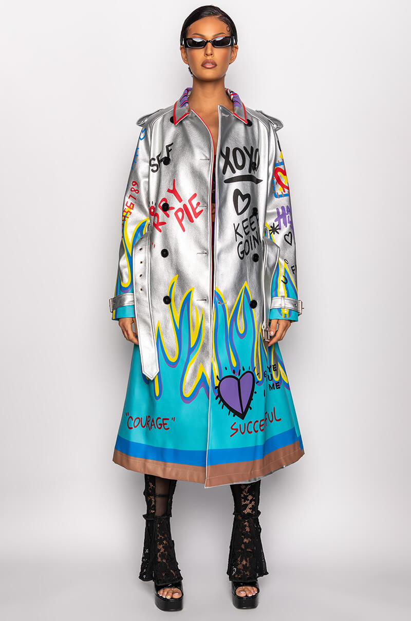 AZALEA WANG PHOENIX RISING MOTO PATCH JACKET
