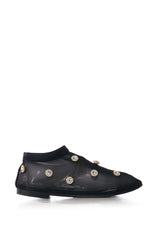 AZALEA WANG SIEGFRIED GEM EMBELLISHED MESH FLAT IN BLACK
