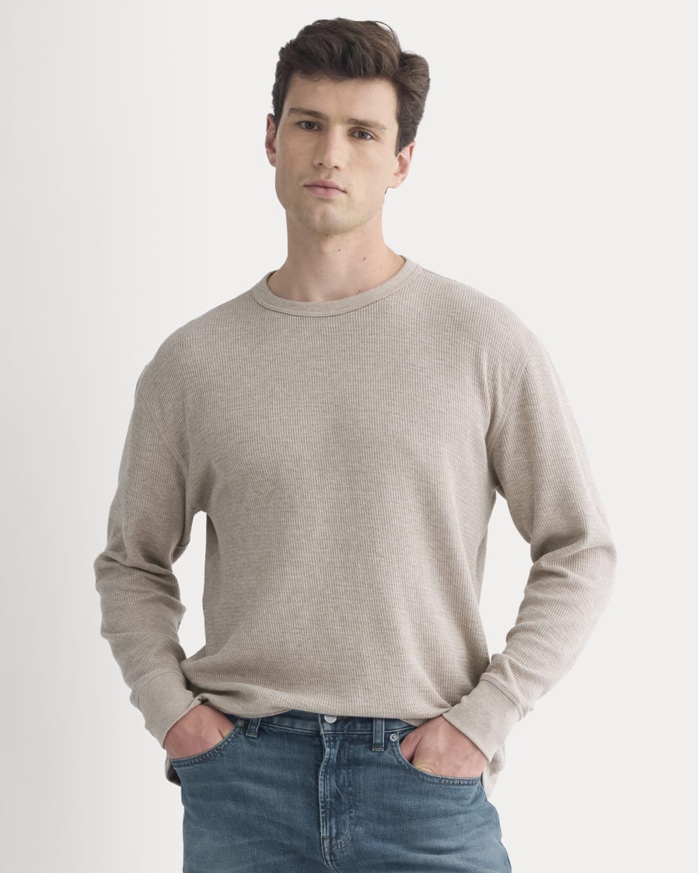 Thermal Crew in Cozy Waffle | Heathered Oatmeal