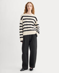 The Boxy Sweater in Everyday Cotton | Canvas / Black