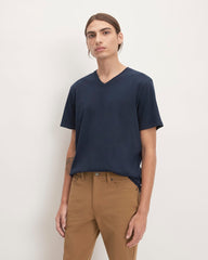 The Organic Cotton V-Neck Tee | Deep Navy
