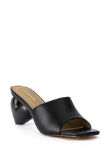 BUBBLE HEART BLACK NOVELTY HEEL SANDAL