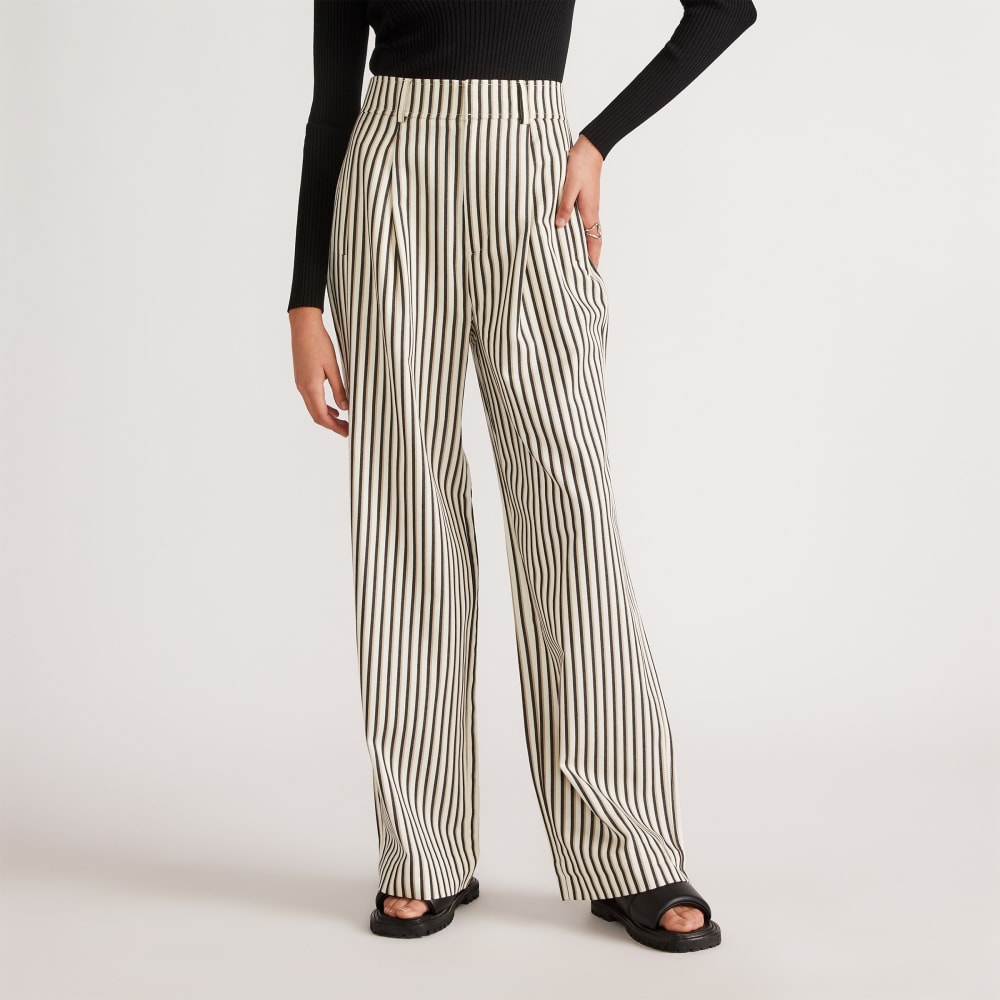 The Draper Pleated Pant in Buttersmooth | Ombre Stripe | 30" Inseam