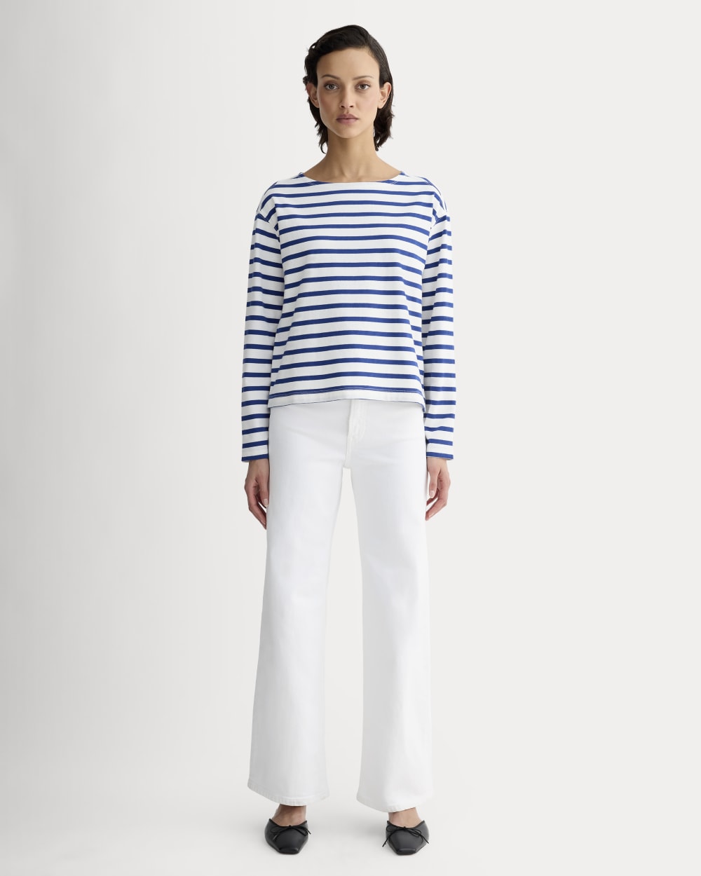 The Mariner Tee | Bone / Mazarine Blue