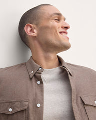 The Brushed Flannel Shirt | Taupe Melange