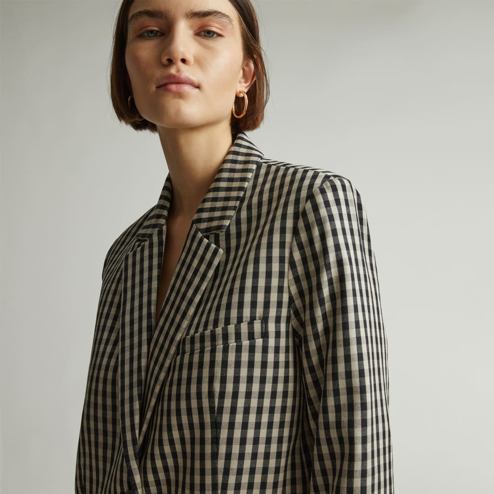 The Oversized Blazer in Buttersmooth | Khaki / Black