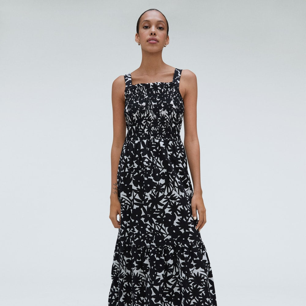 The Smock Dress | Black / Canvas Floral