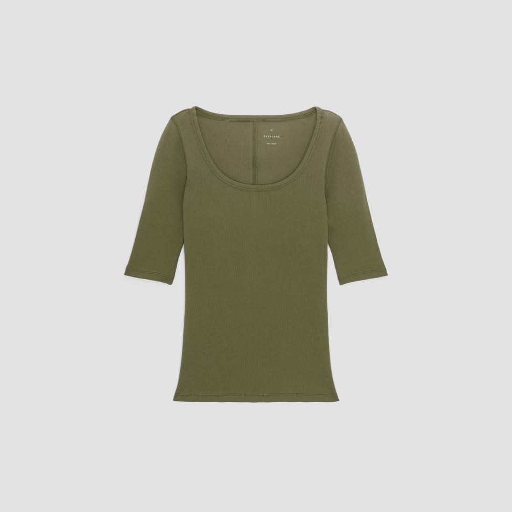 The Luxe Rib Scoop-Neck Tee | Kalamata