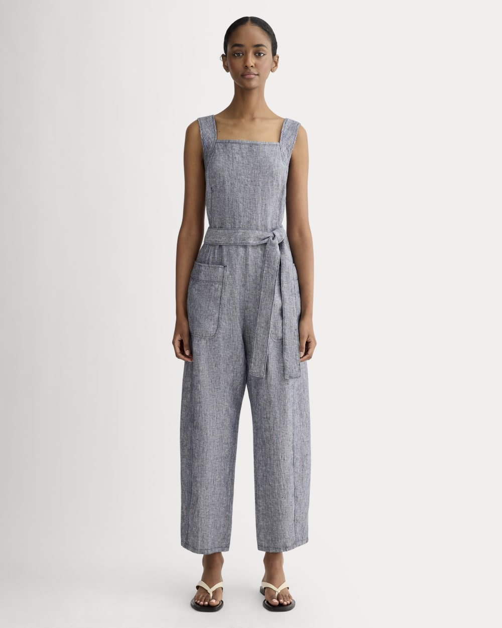 The Utility Coverall in Linen | Navy Chambray