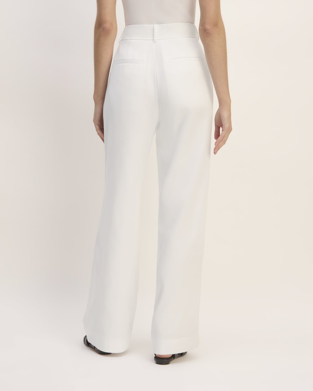 The Draper Pleated Pant in Buttersmooth | White | 30" Inseam