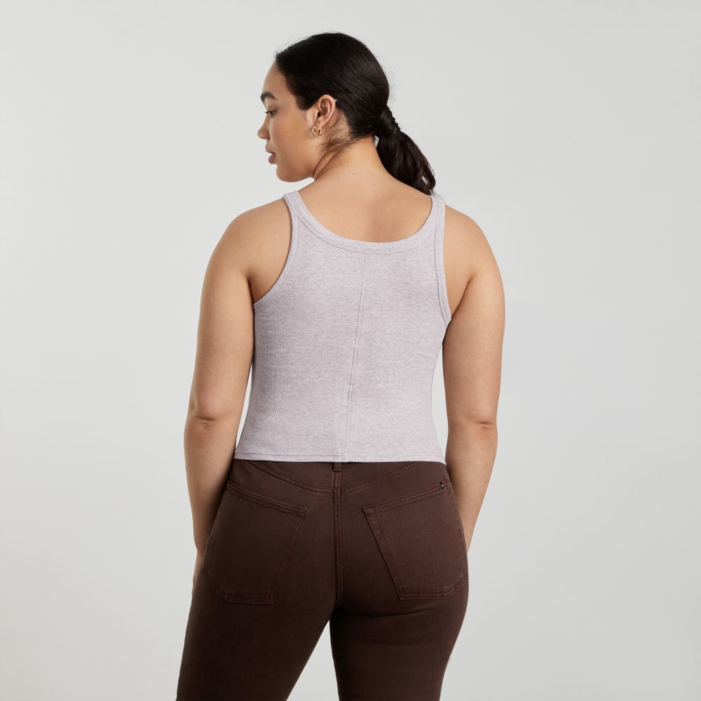The Pima Micro-Rib Short Tank | Wisteria Grey