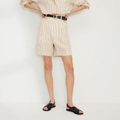 The Linen Way-High® Drape Short | Bone / Caramel