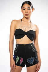 FLASHING LIGHTS EMBELLISHED BOOTY SHORT
