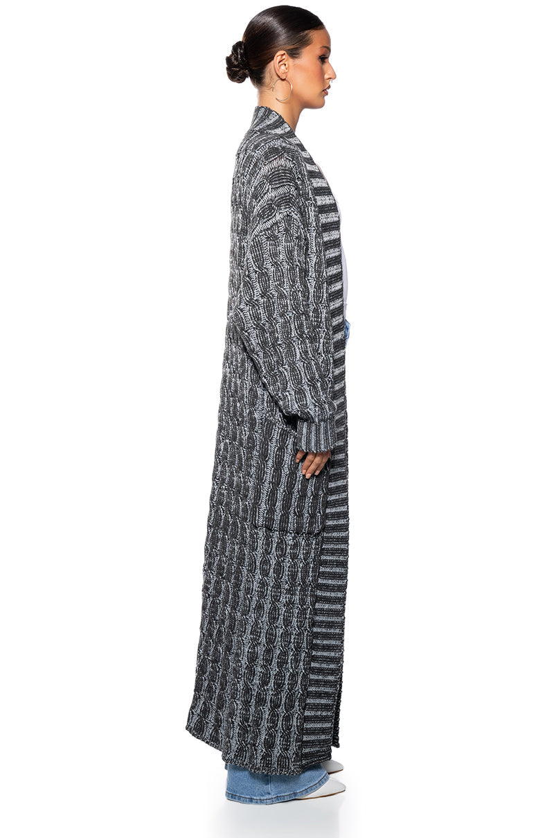 FOR THE LONG NIGHTS KNIT EXTRA LONG CARDIGAN