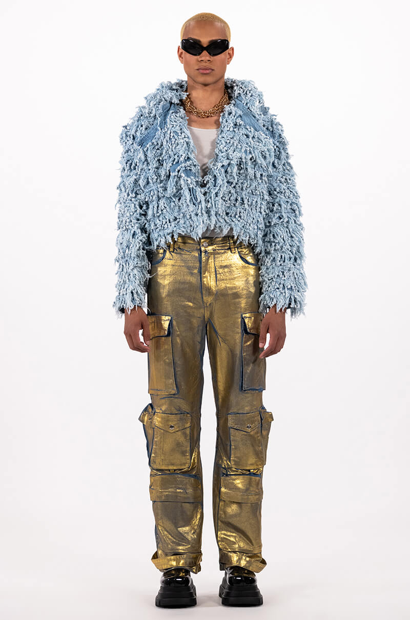 LA ISLA METALLIC CARGO JEANS