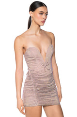 MISS THANG RHINESTONE MESH MINI DRESS