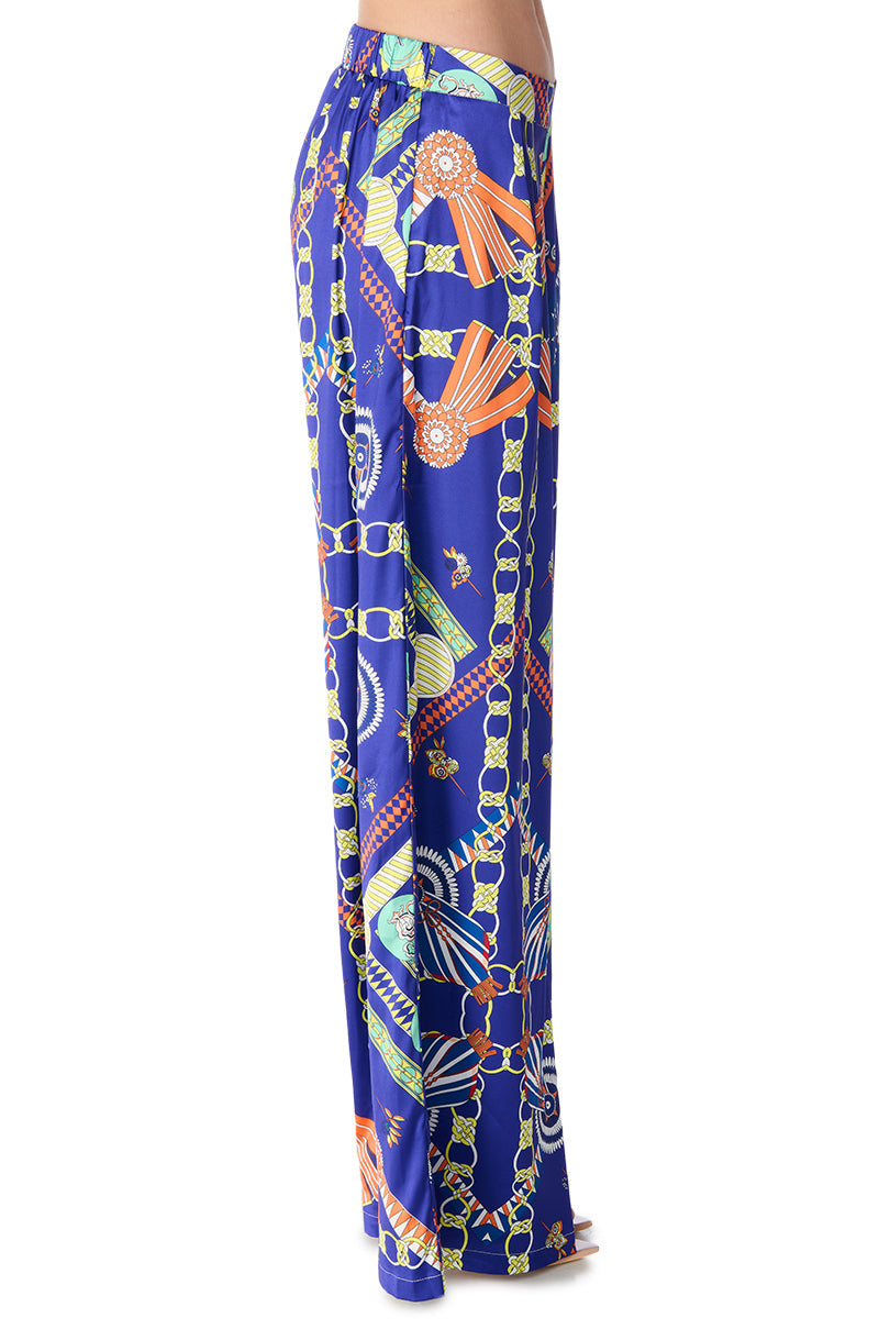 PARISIAN SATIN PRINTED PALAZZO PANT