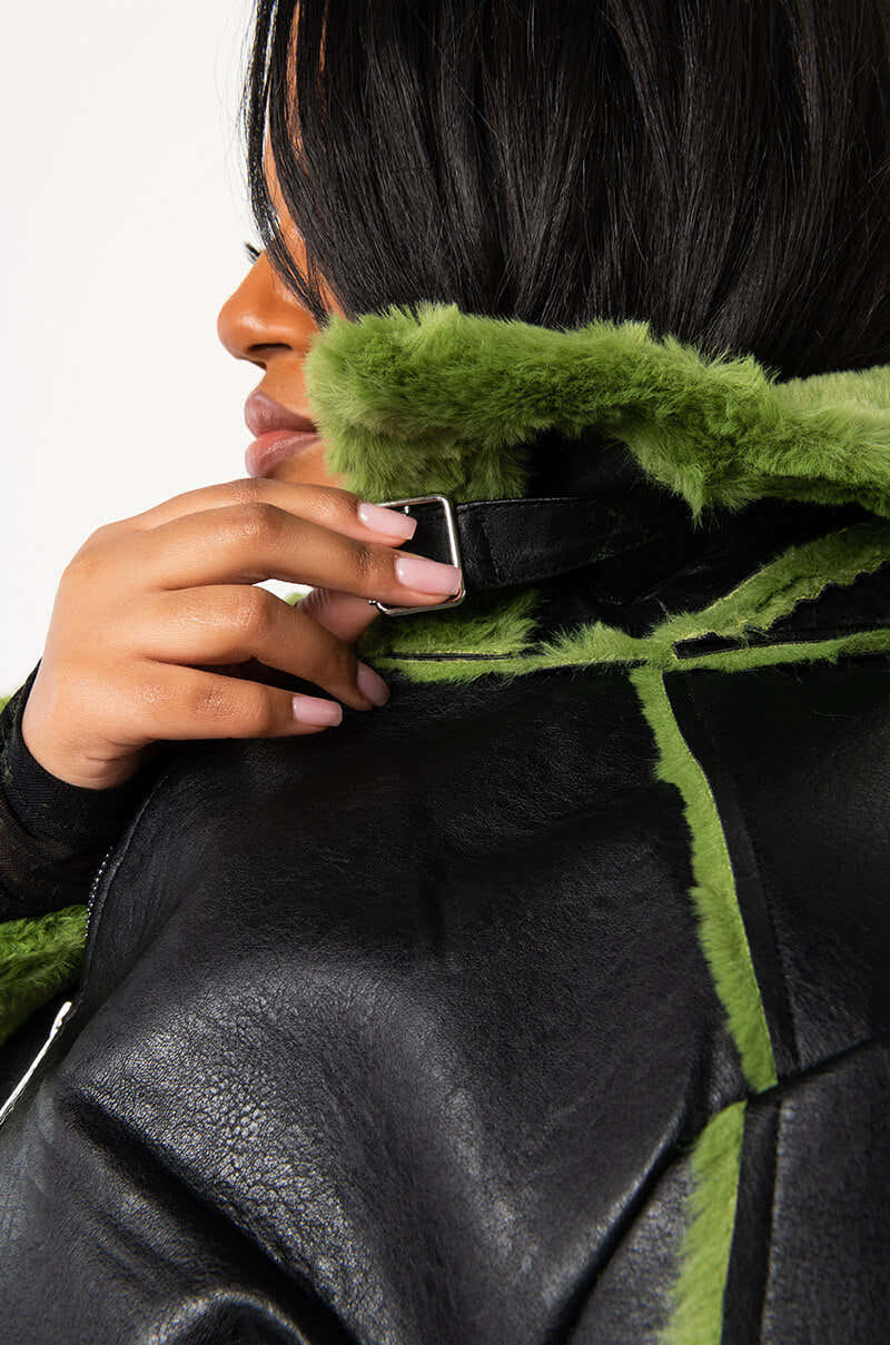 PLUS AZALEA WANG GRINCH BONDED PU JACKET