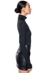 SNATCHED BASIC MOCK NECK LONG SLEEVE BODYSUIT
