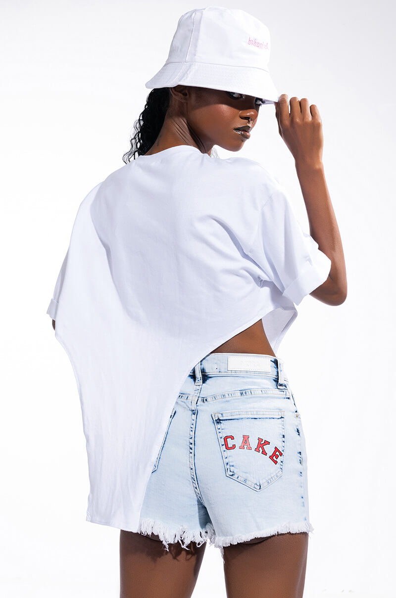 UNTHINKABLE T SHIRT WITH IRREGULAR HEM